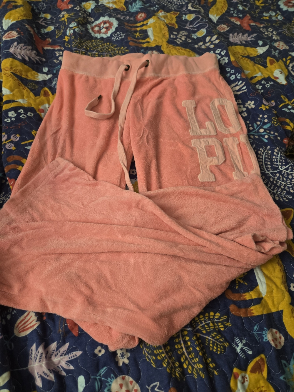 Victoria's Secret PINK Vintage Pink Terry Cloth Flare Sweatpants